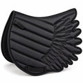Black wing-shaped quilted saddle pad with feather panels by Best Horse
