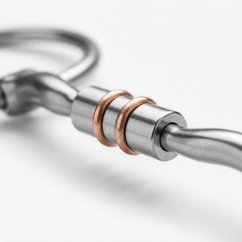 Loose ring snaffle horse bit with copper roller mouthpiece